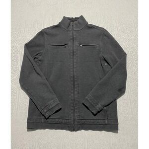 Calvin Klein Charcoal Gray Full Zip Mock Neck Cotton Jacket Mens Size S